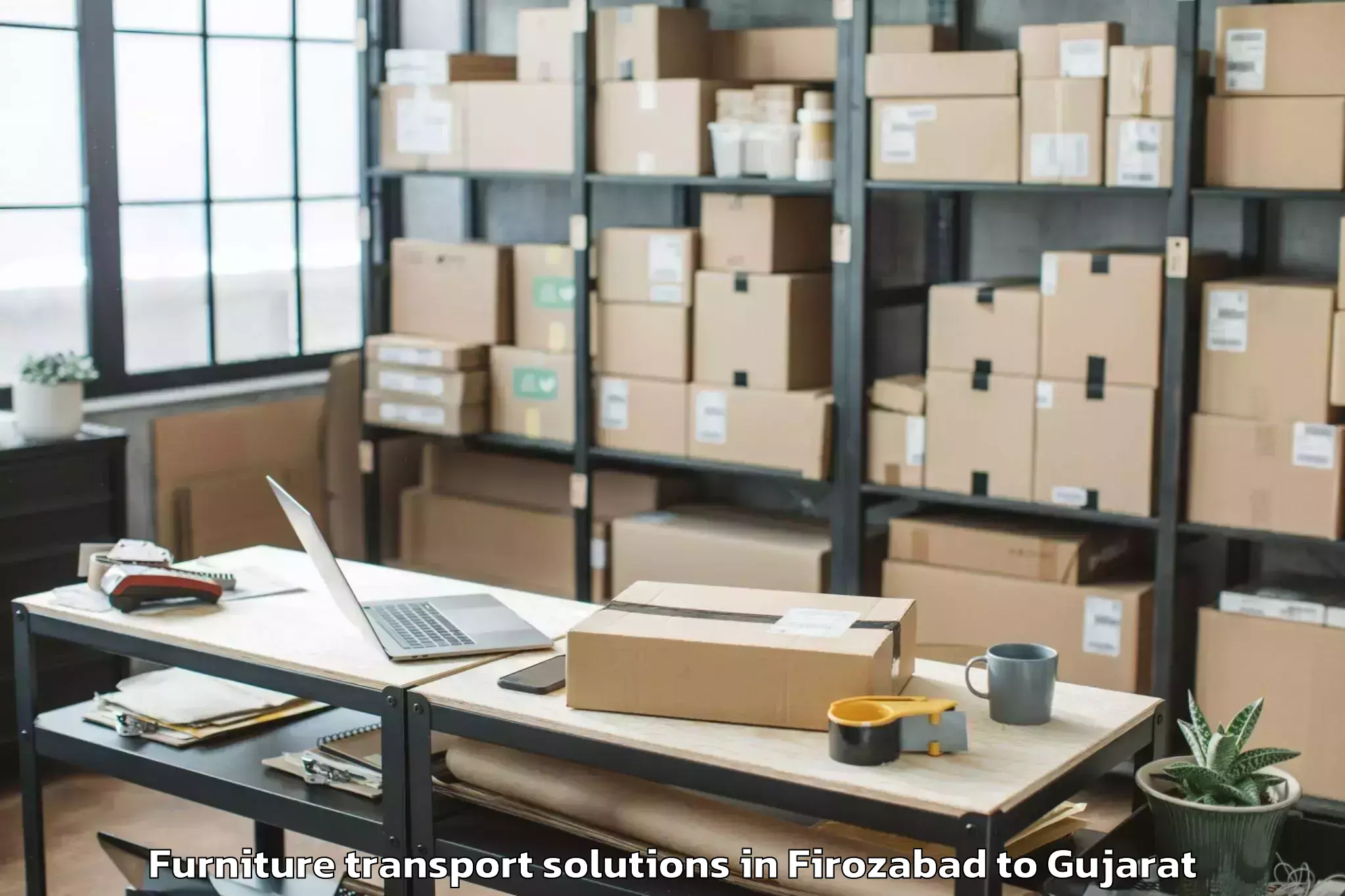 Discover Firozabad to Vaghodia Ina Furniture Transport Solutions